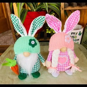 Pair of Easter Bunny Gnomes